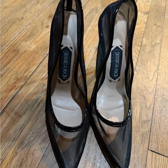 Jessica Rich Transparent Mesh Stiletto Heels – Black – Size 39 - Picture 7 of 7